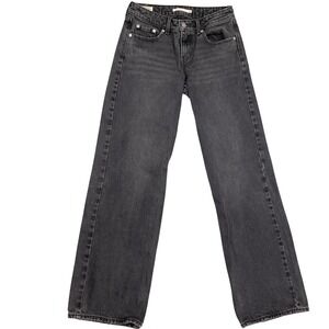 Levi's Big E Red Tag Jeans Womens 25W 30L Black Low Loose Grunge Straight Relax